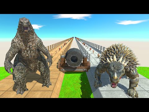 DEATH RUN GODZILLA VS ANGUIRUS | Who Is Faster and Stronger? - Animal Revolt Battle Simulator