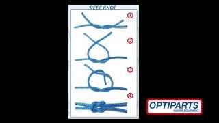 Reef knot, How to tie a reef knot, Optimist dinghy sailing knots instructions by optiparts