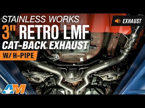 2015-2017 Mustang (GT) Stainless Works 3" Retro LMF Cat-Back Exhaust w/ H-Pipe Sound Clip & Install