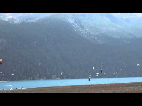Kitesurfing in Silvaplana ... tourist view