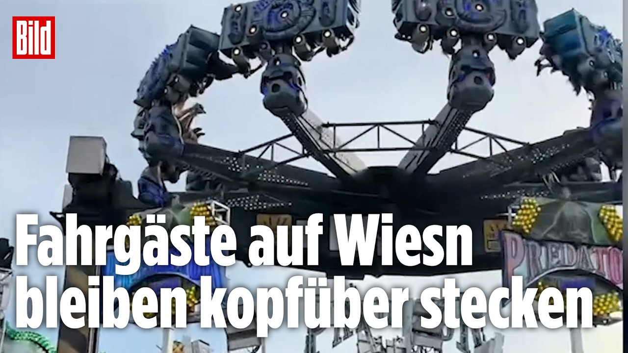 Schreckmoment auf dem Oktoberfest: Fahrgeschäft bleibt fünf Minuten über Kopf stehen