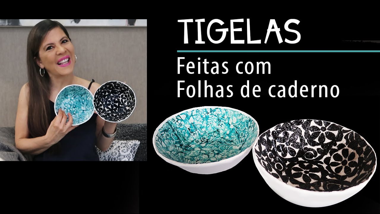 COMO FAZER TIGELA COM CADERNO VELHO, COMO FAZER PAPEL MACHÊ, ARTESANATO