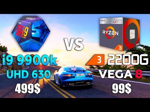 i9 9900k UHD 630 vs Ryzen 3 2200G VEGA 8 Test in 7 Games