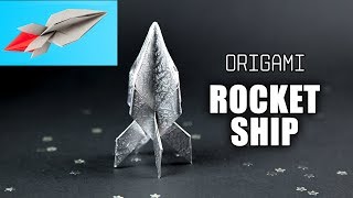 Origami Rocket Ship Tutorial 🚀 Flying Spaceship 🌙 Paper Kawaii