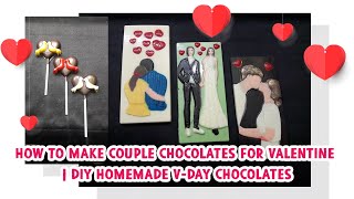 How to make Couple chocolates for valentine | DIY Homemade V-Day Chocolates