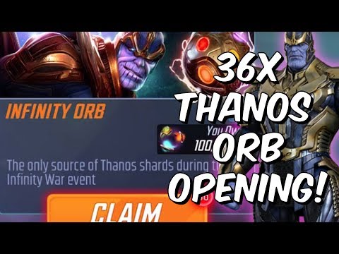 36x Thanos Orb Opening! - Patch 1.1 Infinity Orbs - Marvel Strike Force