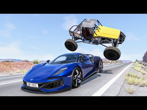 High Speed Traffic Car Crashes #111 - BeamNG Drive | CrashBoomPunk