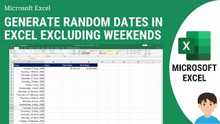 Generate Random Dates in excel excluding weekends
