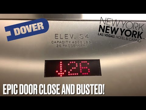 EPIC DOOR CLOSE AND BUSTED! Hi-Speed Dover Traction Service elevators - New York, NY - Las Vegas, NV