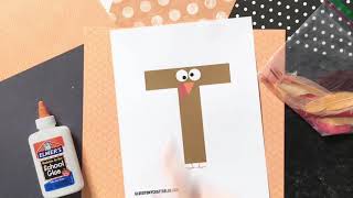 “T” is for Turkey Paper Kid Craft Idea w/Free Printable Template