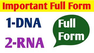 DNA ka full form ।। RNA ka full form ।। DNA and RNA ka full form ।।