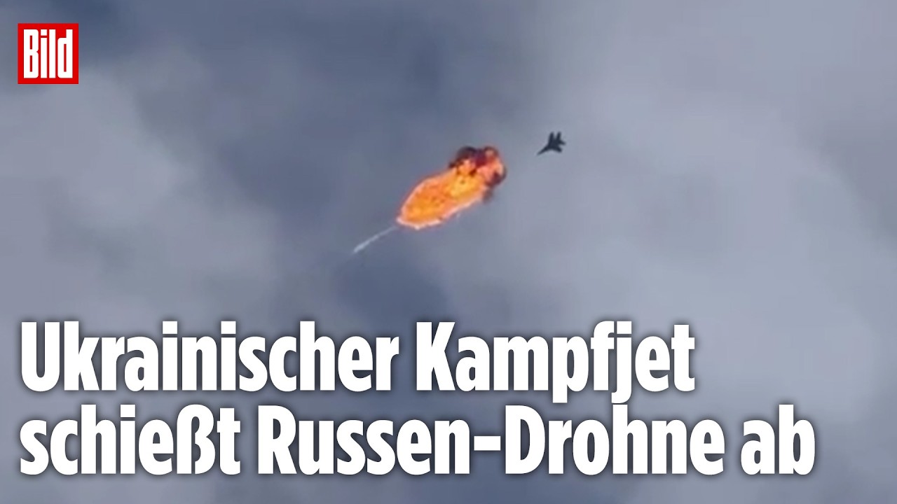 UKRAINE-KRIEG: Explosion in der Luft! Kampfjet zerstört russische Geran-4-Drohne