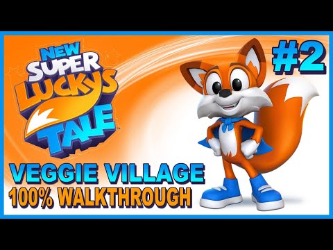 New Super Lucky's Tale #2 Veggie Village 100% Walkthrough Gameplay - Letters, Pages and Coins