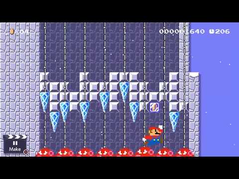 Wiggler's Winter Wonderland | Dodge the icicles | Super Mario Maker 2 Levels (HF9-VTN-NQF)