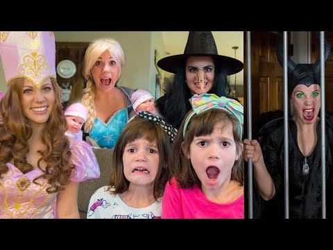 Fairy Godmother & Elsa TEACH Twin Sisters with Baby Dolls and Maleficent