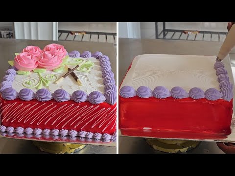 Ideas elegantes para decorar pasteles cuadrados // hermoso diseño de pasteles cuadrados