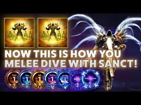 Tyrael Sanctification - NOW THIS IS HOW YOU MELEE DIVE WITH SANCT! - Grandmaster Storm League