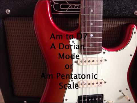 A Dorian A Minor Pentatonic Guitar Backing Track. Funky Vamp