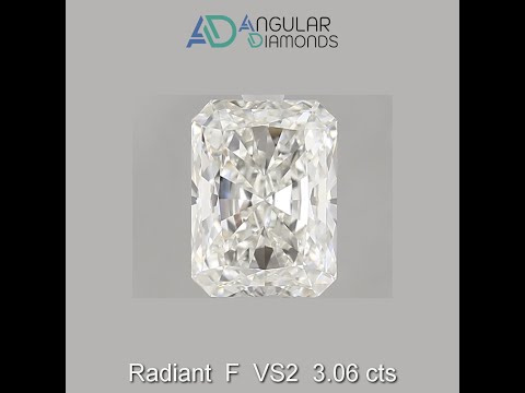 IM10315 Radiant F VS2 3.06 carat IGI CVD HPHT Lab Grown Created Diamonds -- Angular Diamonds