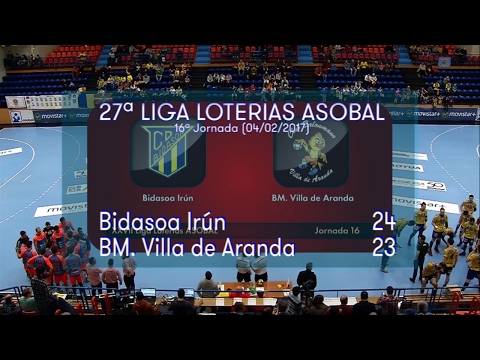 LIGA LOTERIAS ASOBAL J16 Bidasoa Irún - BM Villa de Aranda 24 - 23