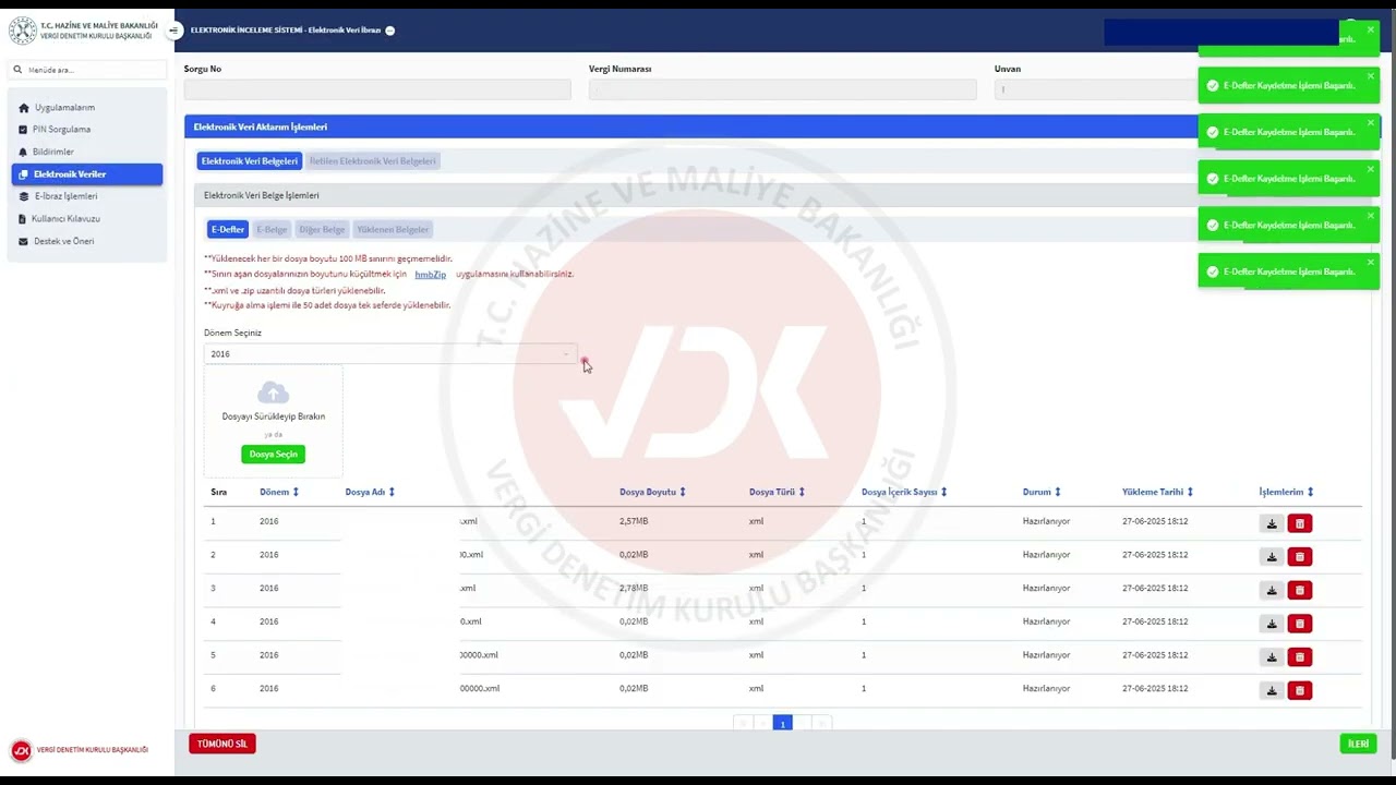 VDK - Bölüm 2 - E-İnceleme Sistemi Veri İbraz İşlemleri