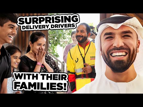 Surprising Delivery Drivers With Their Families