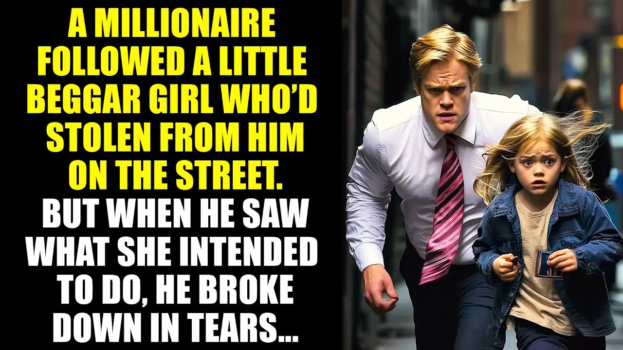 A MILLIONAIRE Chases After A LITTLE BEGGAR GIRL Who Stole From Hi. BUT When He Catches..He in Tears…
