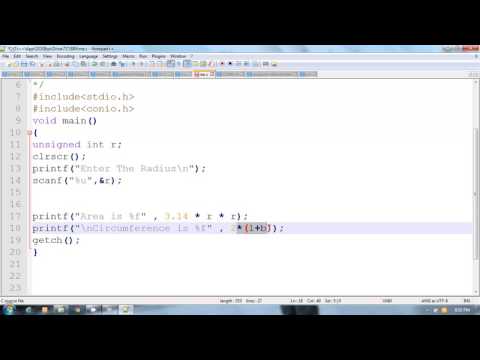 C Program To Calculate Area and Circumference of figure Circle | Hindi