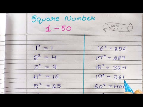 Square Of A Number 1 To 50 | 1 To 50 Squares | in Kannada
