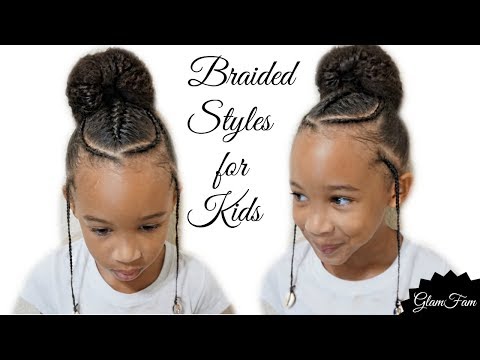 Children's Braided Hairstyle With a Bun | Back to...