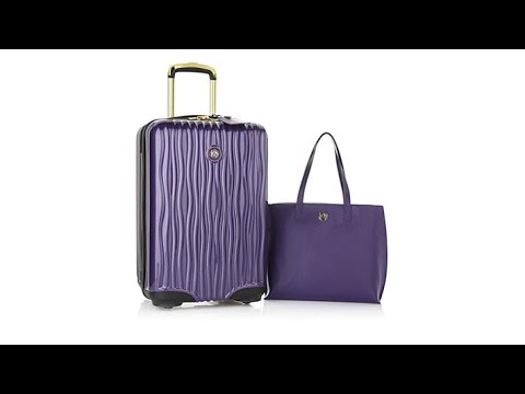 JOY E*Lite Couture Hardside Luggage with Luxe Leather Ha...