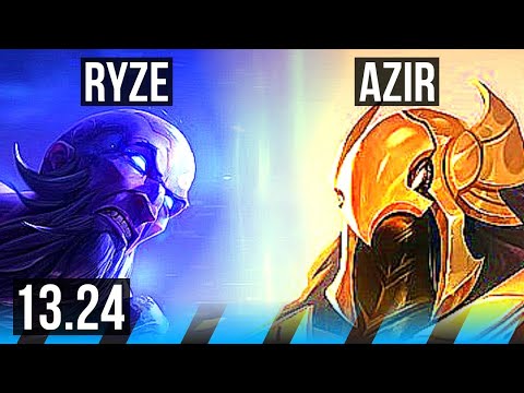RYZE vs AZIR (MID) | 6 solo kills, 14/4/7 | BR Grandmaster | 13.24