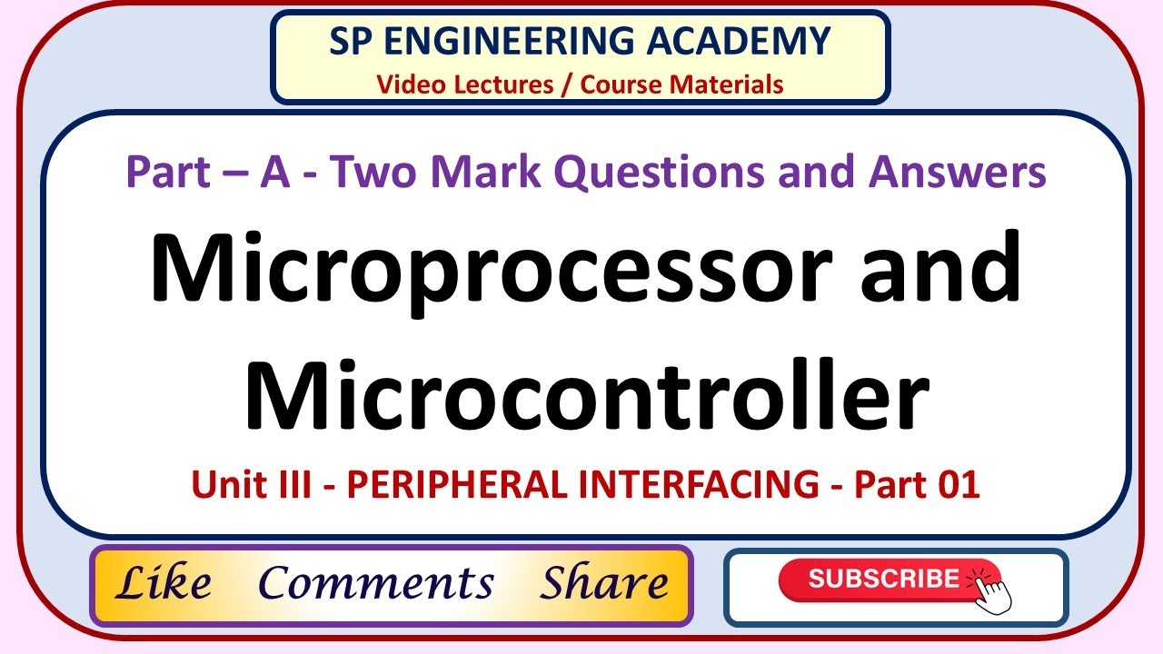 06 Microprocessor and Microcontroller – Unit III   PERIPHERAL INTERFACING   Part 01