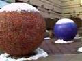 Snow On The Giant Balls At Van Ness Metro Station