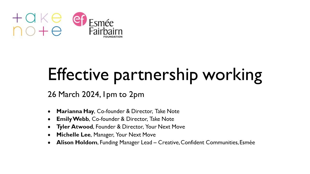 Webinar: Effective partnership working, 26 March