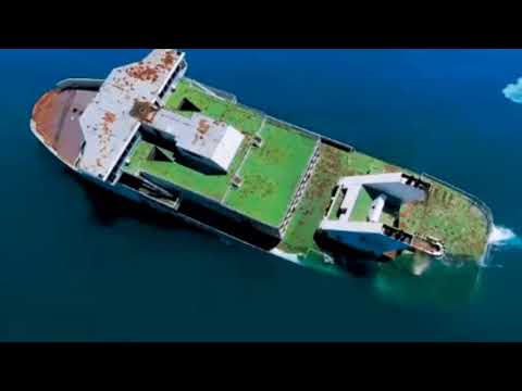 DRONE SHOWS VIDEO OF RETIRED FERRY SINKING AND IS SO AMAZING
