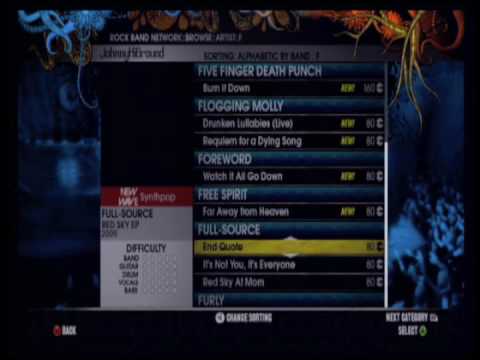 A tour of the Rock Band Network Store