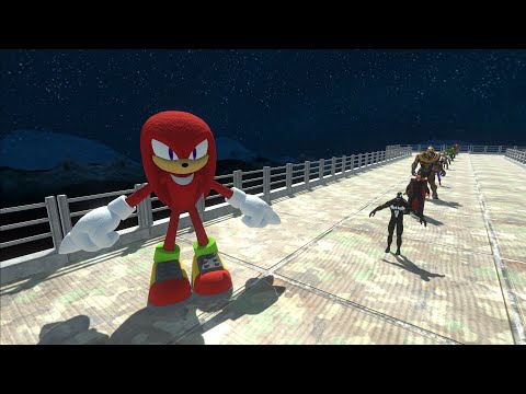 KNUCKLES VS GHIDORAH LAVA DEATH FALL HALLOWEN  - Animal Revolt Battle Simulator
