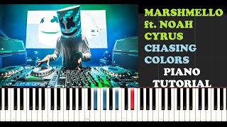 Marshmello ft. Noah Cyrus - Chasing Colors (Piano Tutorial)