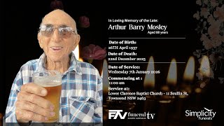 Memorial service for Arthur Barry Mosley