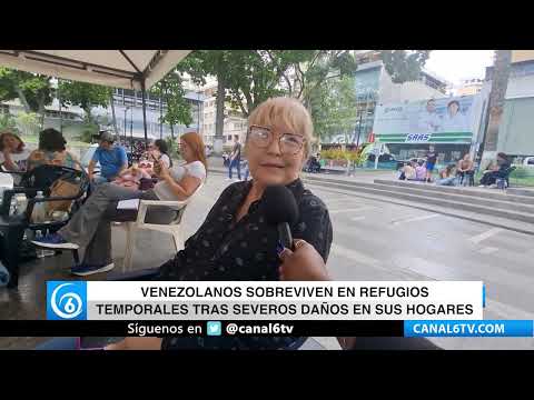 Video: Venezolanos sobreviven en refugios temporales tras severos daños en sus hogares