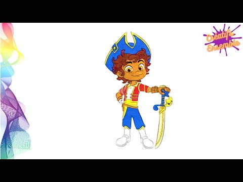 Coloriage de SANTIAGO des MERS | Apprendre à dessiner, dessin facile pour enfants | En MUSIQUE.