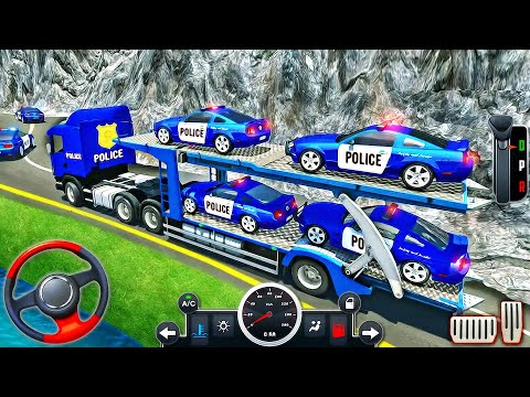 US Police Truck Car Transporter Driving - Police Trailer Truck Driver Simulator - Android GamePlay