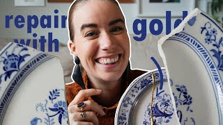 the art of repairing with gold // I tried kintsugi for the first time