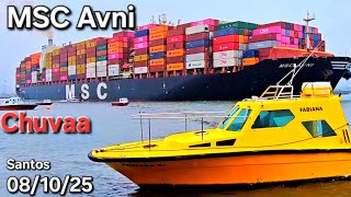 MSC Avni navio cargueiro 08/10/25  @navios2025  carga santos #drone #montanha #google