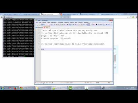 Tutorial video pembuatan vps digitalocean dan wordpress dengan serverpilot