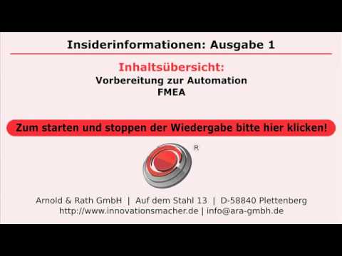 Sondermaschinenbau INSIDERINFOS #1: Die Vorbereitung / FMEA