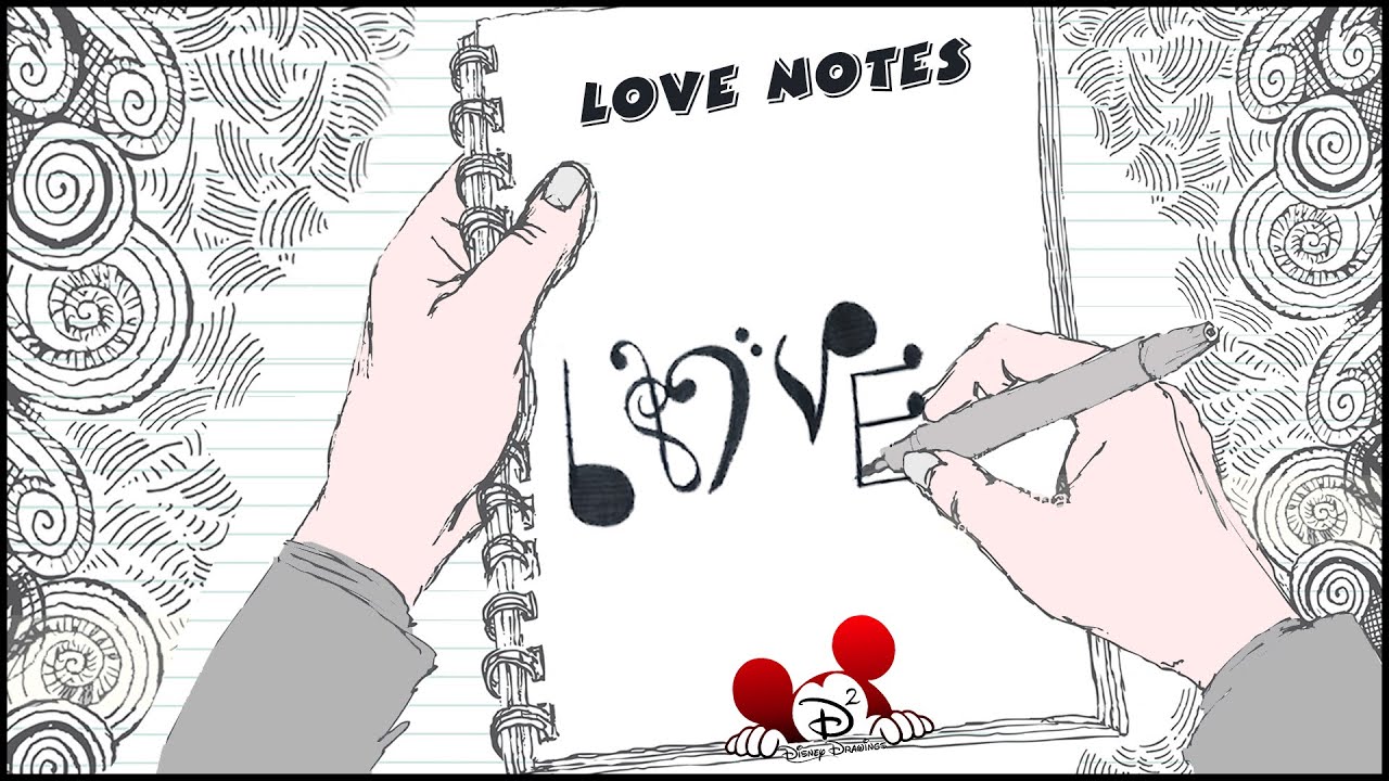 Learn How to Draw this Love Notes | Love Text In Music Note Format