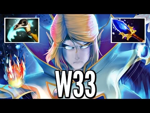 w33 Classic Invoker Dota 2 - Pro 8k MMR Gameplay With Aghanims Scepter