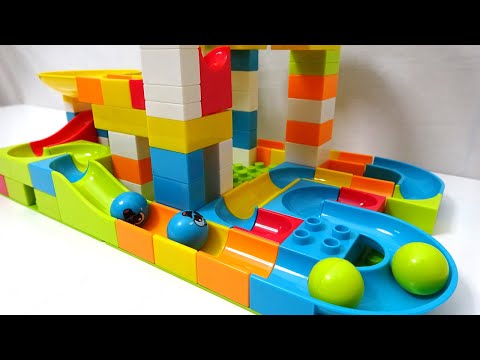 Marble Run ASMR ☆ 2 Kroon Block Coaster Slowly assembled video